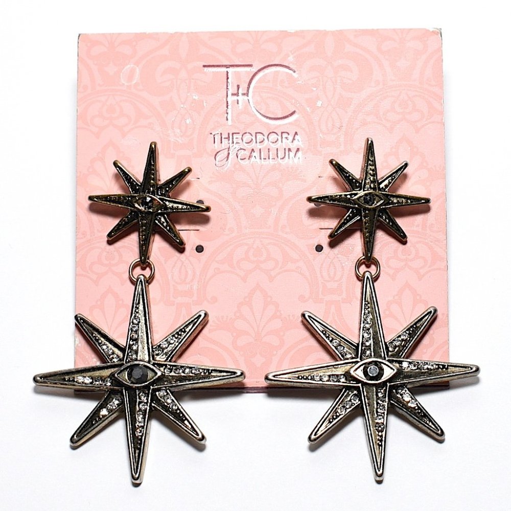 NWT Theodora + Callum Evil Eye Starburst Earrings